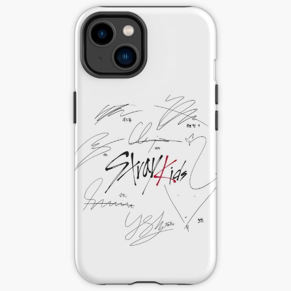 Stray Kids OT8 - Logo with Signatures (white) iPhone Tough Case RB1608 product Offical stray kids Merch