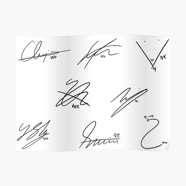 STRAY KIDS signatures Poster RB1608 product Offical stray kids Merch