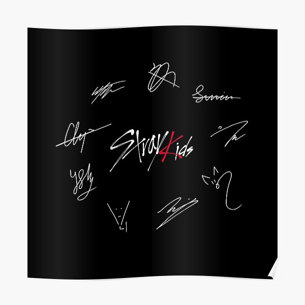 Stray Kids' Signatures (Red Version) Poster RB1608 product Offical stray kids Merch