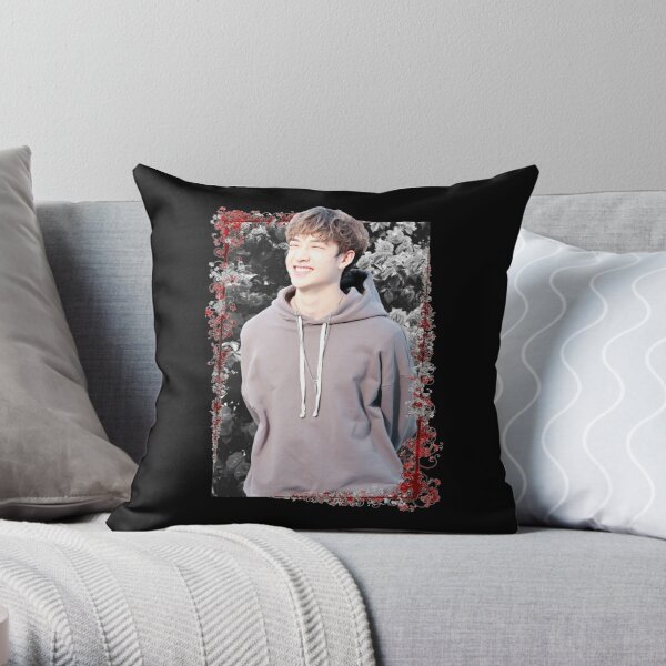 Christopher Bang Stray Kids Bang Chan Korean Kpop Floral Design Throw Pillow RB1608 product Offical stray kids Merch