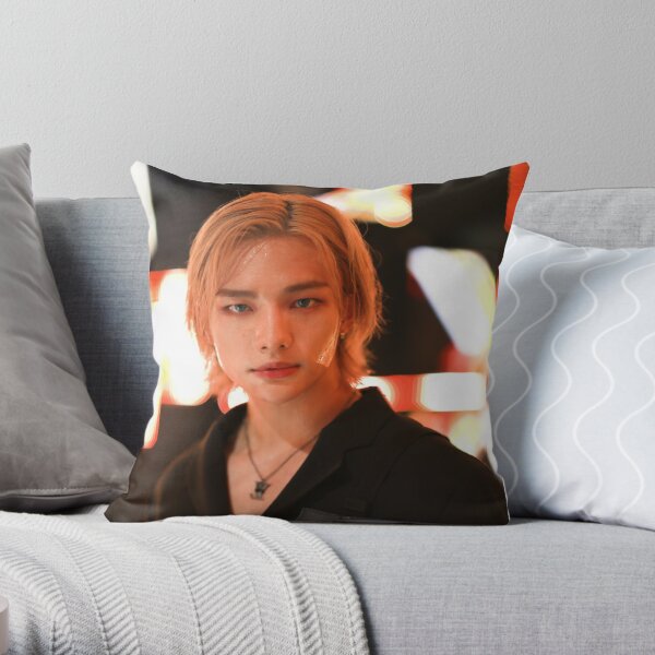 Blonde Hyunjin Stray Kids Throw Pillow RB1608 product Offical stray kids Merch